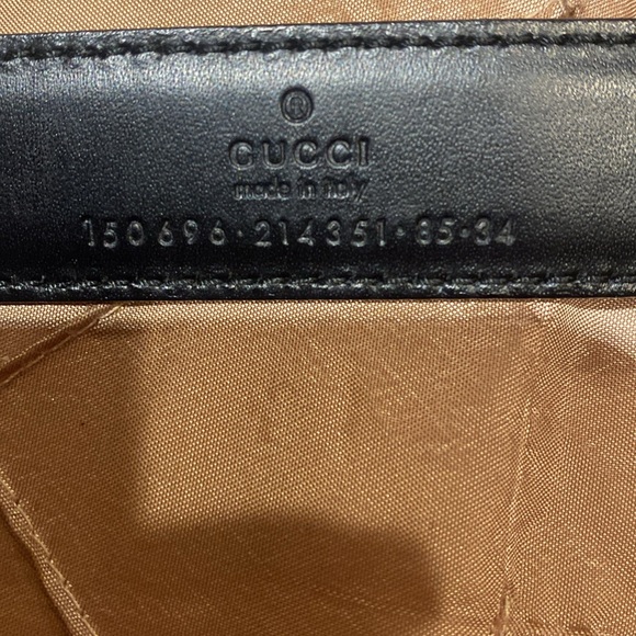 GUCCI fabulous pattern leather with silver plated hardware, 35” long, dust bag - Picture 11 of 16